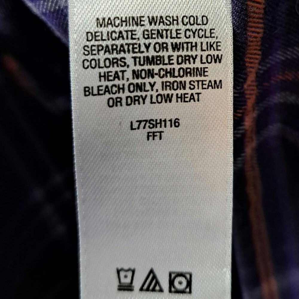 Cabela's Plaid Button Down Purple Long Sleeve Women's Small Shirt - Picture 7 of 7